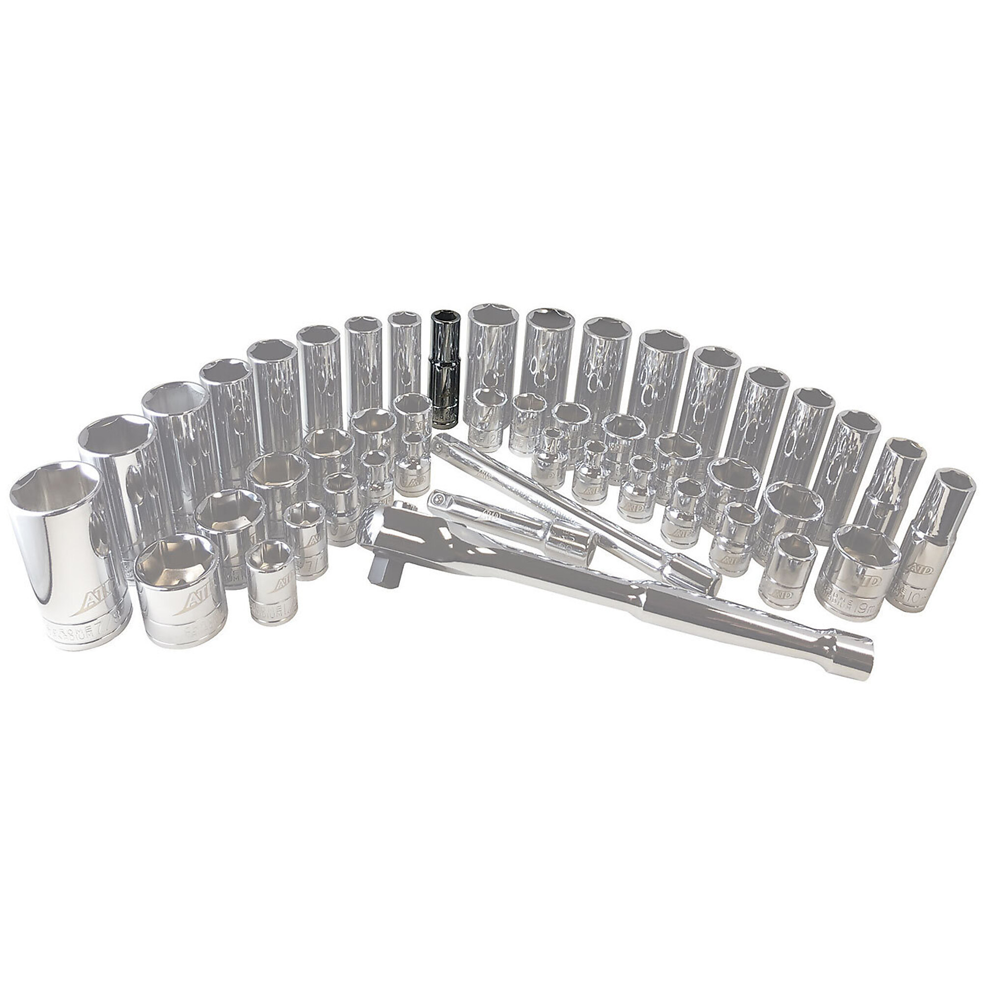 ATD Socket Chrome 3/8Dr 3/8 Fractional Deep, Model# 10074